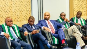L-R: Mr. Chijioke Eke, Chairman and Co-founder of Sidmach Technologies Nigeria Limited; Mr. Collins Onuegbu, founder of Sasware Limited; Mr. Ezekiel Egboye, Chief Operations Officer at Rack Centre; Mr. Yele Okeremi founder/CEO of Precise Financial Systems Limited; and Mr. Deremi Atanda, Executive Director at SystemSpecs Limited. 