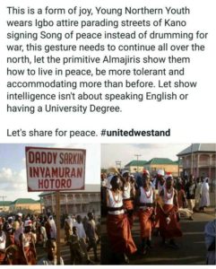 Nigerians share peace image