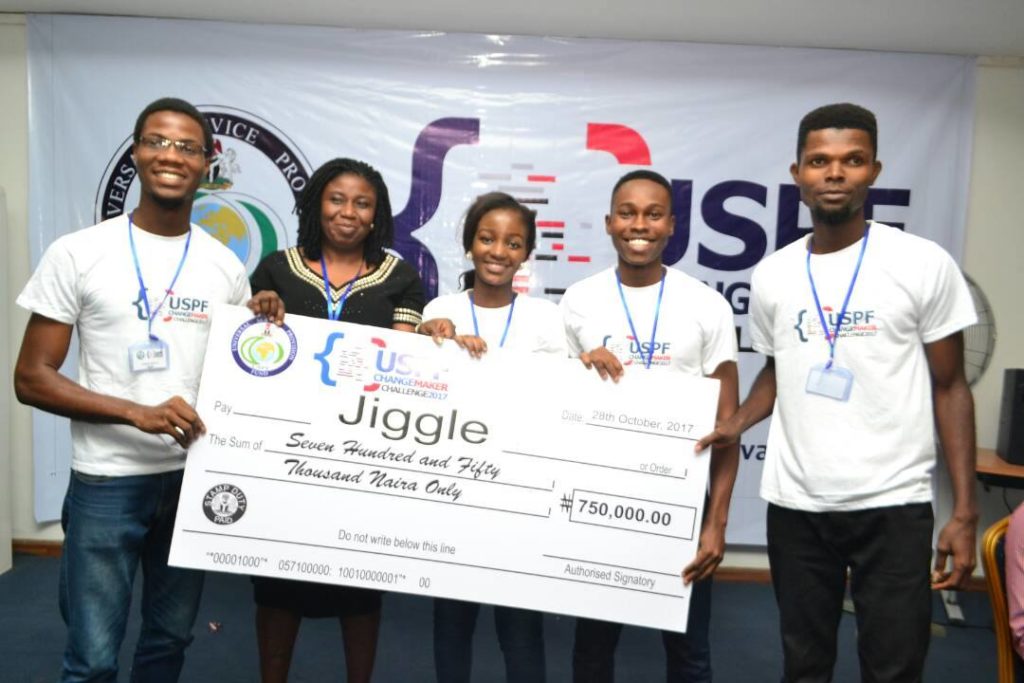 Team JIGGLE came second andwent home wit h N750,000