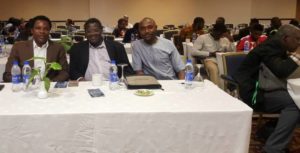 Zalanga with Mr. Clemson Ayebuisi of the American Consulate in Lagos, and Dr Abraham Sesan of the University of Jos at WACC 2017