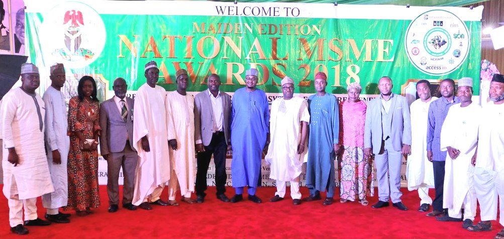 Group photograph of #NITDA's delegation during the Maiden Edition of the National MSME Awards 2018 