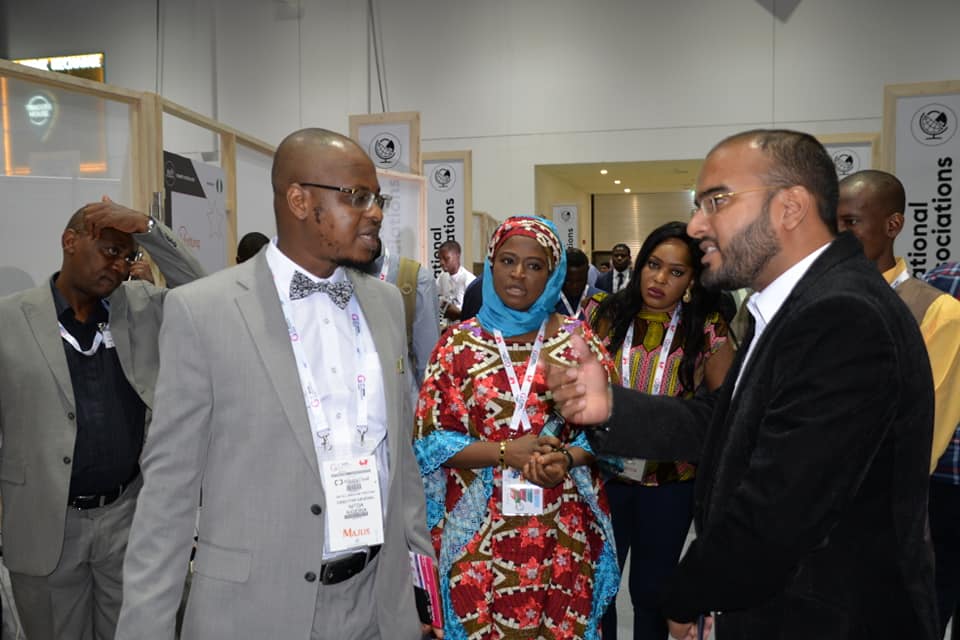 Pantami engages at the GITEX Future Stars Expo Hall in front of the Nigerian Startups section 