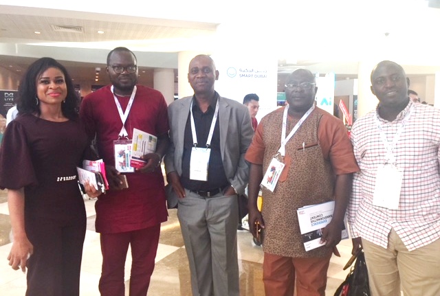 Manjang with some members of Plateau State Delegation at GITEX including CEO of nHub Daser David and CEO of Qitech Ousegun Oruame