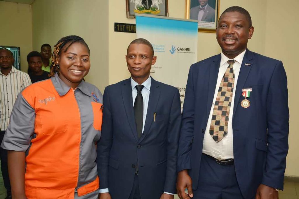 Joyce, Aliyu and Elijah at launch of GAS in Abuja